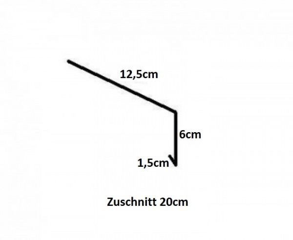 Einhangblech / Traufblech / aus Titanzink / 2m lang